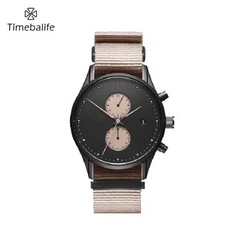 Herre Nylon Strap Watch med Rustfrit Stål Bezel